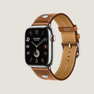 Series 9 case & Band Apple Watch Hermès Single Tour 45 mm | Hermès 